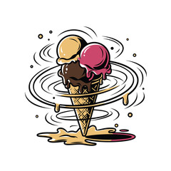 Funny cartoon icon vector illustration