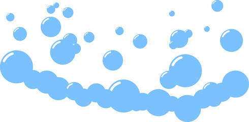 Cartoon soap foam bubbles suds framing shower gel, shampoo, shaving, mousse illustration