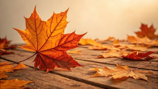 Golden and Burnt Orange Autumn Maple Leaves &ndash; High-Resolution Nature Photography for Wallpapers


