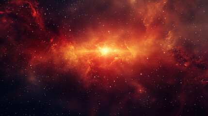 Fototapeta premium Distant blazar radiating intense light, surrounded by cosmic dust, a mysterious early universe phenomenon.