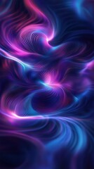 Obraz premium Abstract wave pattern with luminous energy flow vibrant spectrum and soft glow artistic rendering