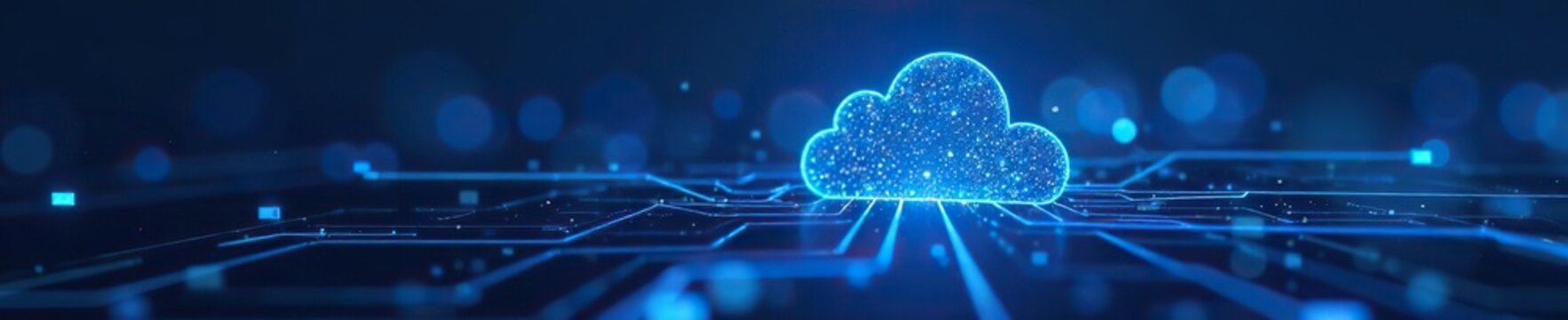 Abstract background with blue lines representing cloud computing technology,  storage,  internet