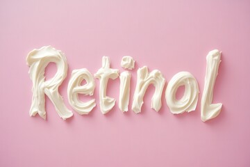 Retinol Cream Art on Pink Background