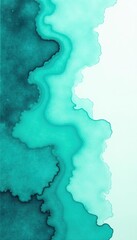 Obraz premium Abstract blue green teal turquoise watercolor background with fluid texture, background, blue
