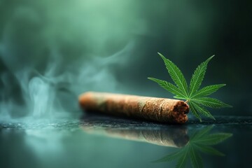 Calm moments with cannabis and a light haze in the background