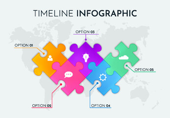 Puzzle Timeline Infographics