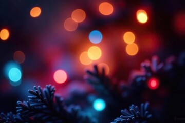 Abstract blurred background of colorful Christmas lights,  December,  luminous