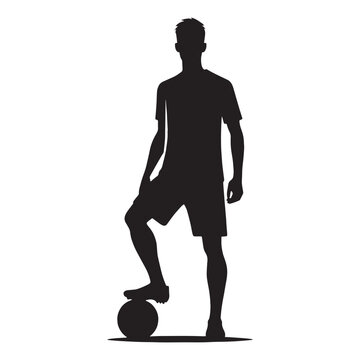 Corner Kick Specialist Footballer silhouette, setting up the perfect cross - Football illustration - Minimalist Football vector - Soccer Player silhouette

