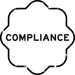 Grunge black compliance word square rubber seal stamp on white background
