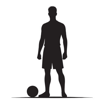 Tactical Genius Footballer silhouette, orchestrating the perfect play - Football illustration - Minimalist Football vector - Soccer Player silhouette

