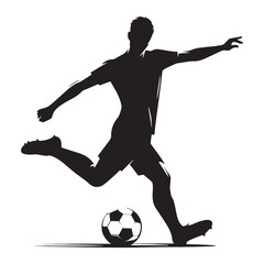 Swift Playmaker Footballer silhouette, controlling the game - Football illustration - Minimalist Football vector - Soccer Player silhouette

