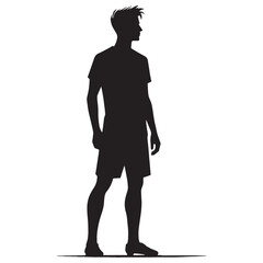 Explosive Speed Footballer silhouette, sprinting towards victory - Football illustration - Minimalist Football vector - Soccer Player silhouette

