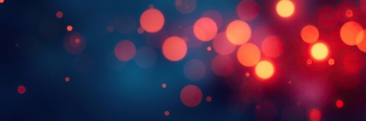 Obraz premium Abstract colorful bokeh lights background with dark blue, red, orange gradient Festive, holiday, celebration design, red, holiday