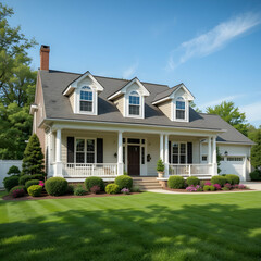 Fototapeta premium Dream Suburban Home Landscaped Yard