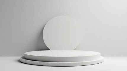 "Blank Fashion Podium Against a White Background"