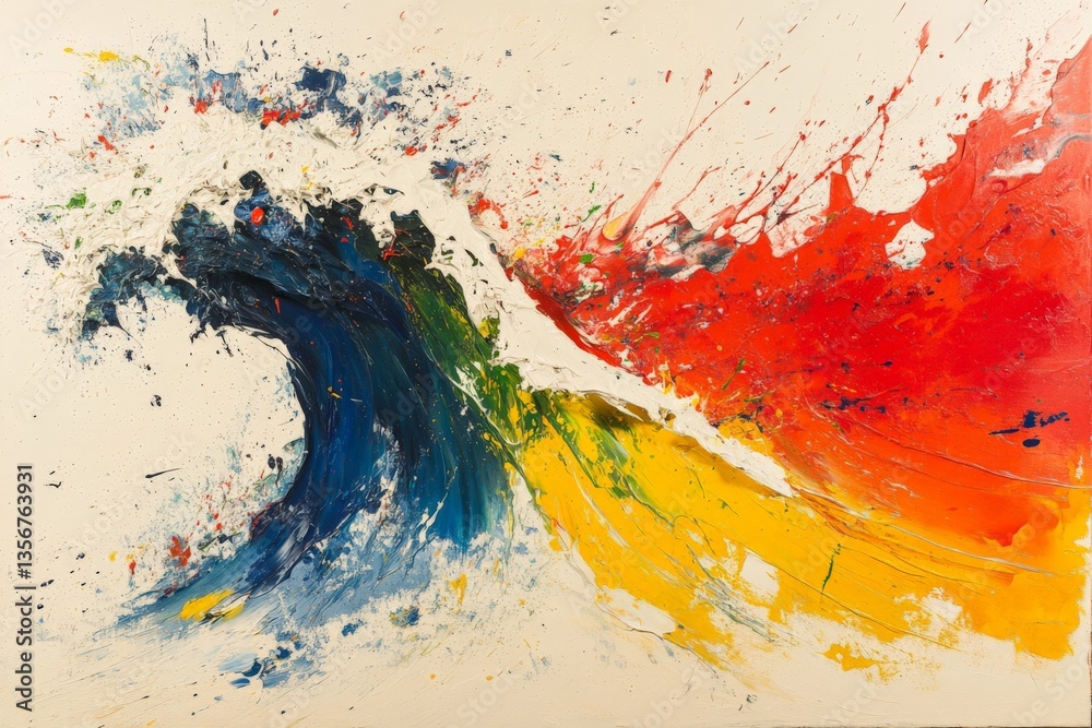 Aufkleber colorful abstract wave representing energy and movement in a vibrant artistic expression