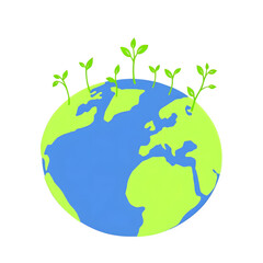 Earth with Sprouting Plants.