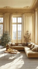 Parisian Christmas Living Room.