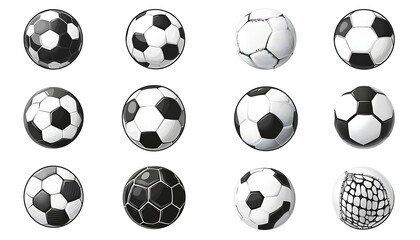 Obraz premium Soccer Balls Variety Illustration