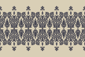 Saree Sarong Motifs Ikat floral paisley embroidery floral.ikat ethnic oriental  seamless pattern traditional.Ikat embroidery style abstract embroidery design for texture,fabric,clothing,wrapping.