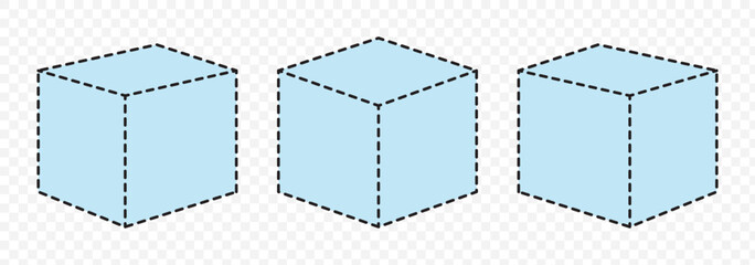 3D Cube icon. Line, solid and filled outline colorful version, outline and filled vector sign. Symbol, logo illustration. Different style icons set. EPS 10