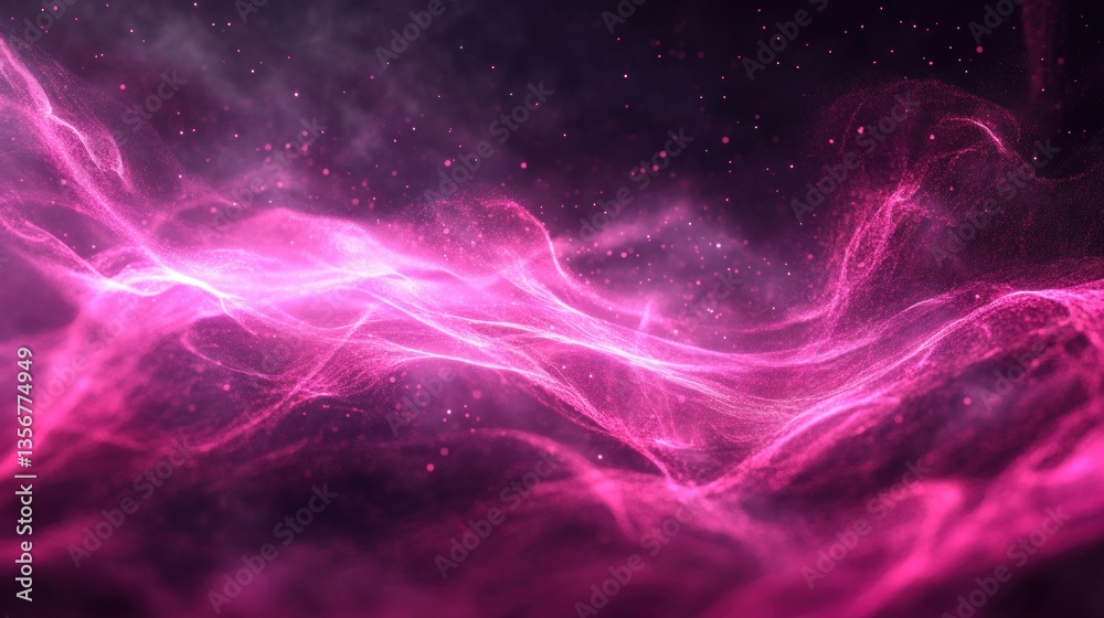 Poster abstract pink light wave on dark background energy flow in dynamic futuristic art