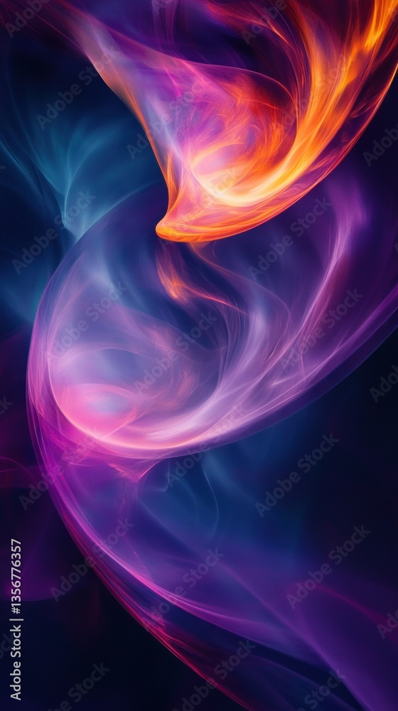 Leinwandbilder dynamic interplay of ethereal smoke a vibrant artistic composition featuring flowing gradient forms 