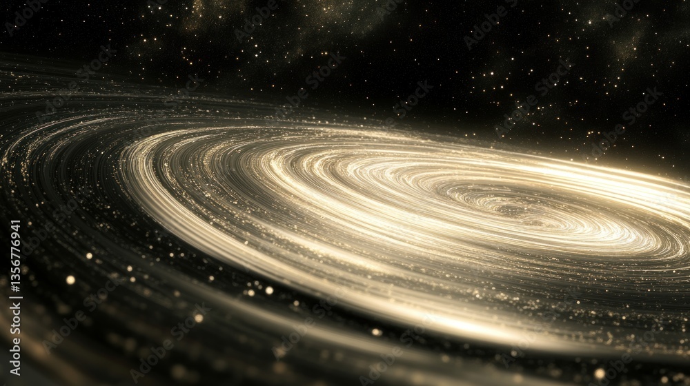 Poster Captivating cosmic galaxy design with a stellar spiral effect and abstract light pattern for digital background use