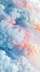 Obraz premium Abstract landscape view of gentle gradient trees with pastel colors creating a peaceful and modern feeling