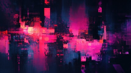 Fototapeta premium Vibrant Futuristic Abstract Digital Painting with Bold Pink and Blue Hues for a Dynamic Backdrop