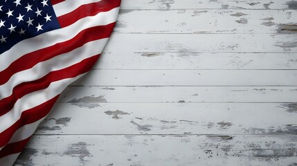 A light wooden background with an American flag in the corner, suitable for product display or promotional content
