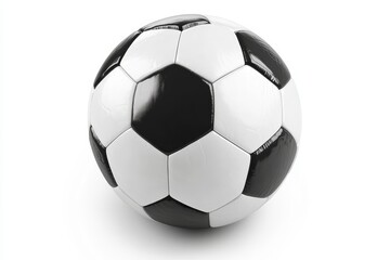 Fototapeta premium Classic Black and White Soccer Ball on White, football, sport