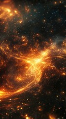 Fototapeta premium Fiery Nebula Cloudscape Galaxy Exploration Cosmic Radiance Celestial Abstraction Ethereal Beauty Stellar Space Background Sci-fi Inspiration Deep Universe Concept