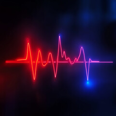 vibrant heart rate monitor graphic with neon colors, showcasing dynamic pulse line that evokes energy and health