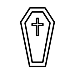 Obraz premium crossed coffin outline on transparent background 