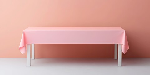 Simple Pink Tablecloth on a Table