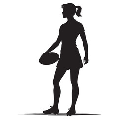 Strategic Rugby Player silhouette, analyzing the game - Rugby illustration - Minimalist Rugby vector - Smart plays win games

