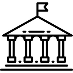 Politics Building with Columns Icon
