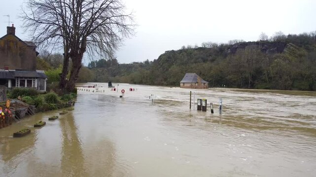 Inondations et crues historiques 2025 de la Vilaine au sud de Rennes, Le Bo&euml;l, Bruz, Guichen