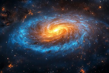 Obraz premium Captivating spiral galaxy showcases brilliant colors in deep space illuminated by countless stars