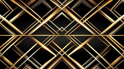 Abstract gold and black geometric pattern.