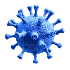 Obraz premium Microscopic 3D Render of Blue Virus Particle Detailed Cellular Structure Medical Science