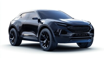 Transparent PNG of a sporty SUV with sculpted grille details, sharp LED headlights, and an aerodynamic profile.