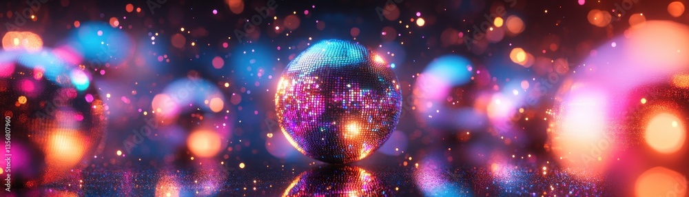 Aufkleber abstract glowing sphere with colorful bokeh lights