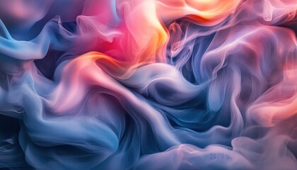 Obraz premium Abstract Swirling Texture with Vibrant Blue Pink and Orange Hues