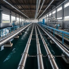 Fototapeta premium Industrial Water Treatment Plant Interior