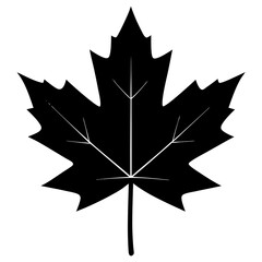 Maple Leaf Vector Silhouette on White Background - Elegant Vector Illustration