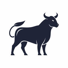 Best Cattle Sell Logo: Bull Silhouette Vector on White Background - Stock Illustration