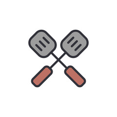 Spatula colored icons, minimalist vector illustration ,simple transparent graphic element .Isolated on white background