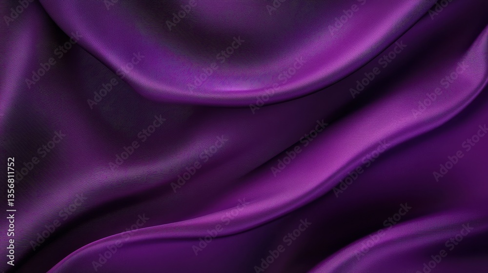 Poster deep purple fabric texture background: draped silk with rich color and smooth waves